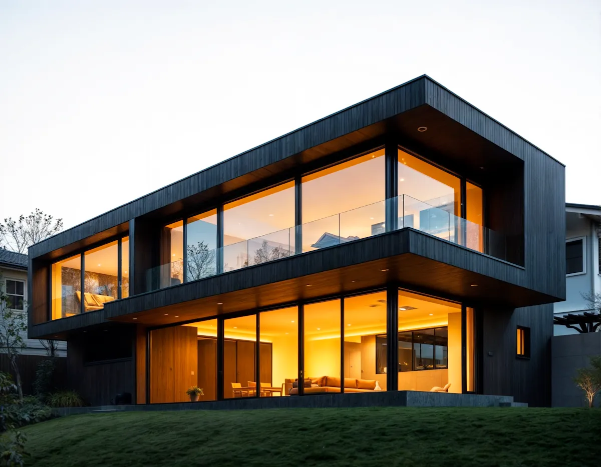 Cozy living room staged for winter